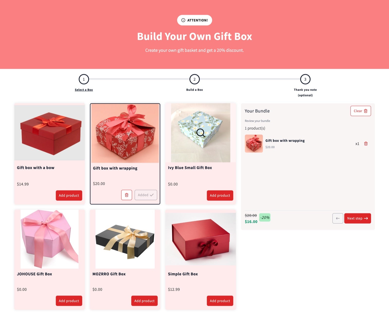 Build your own gift box